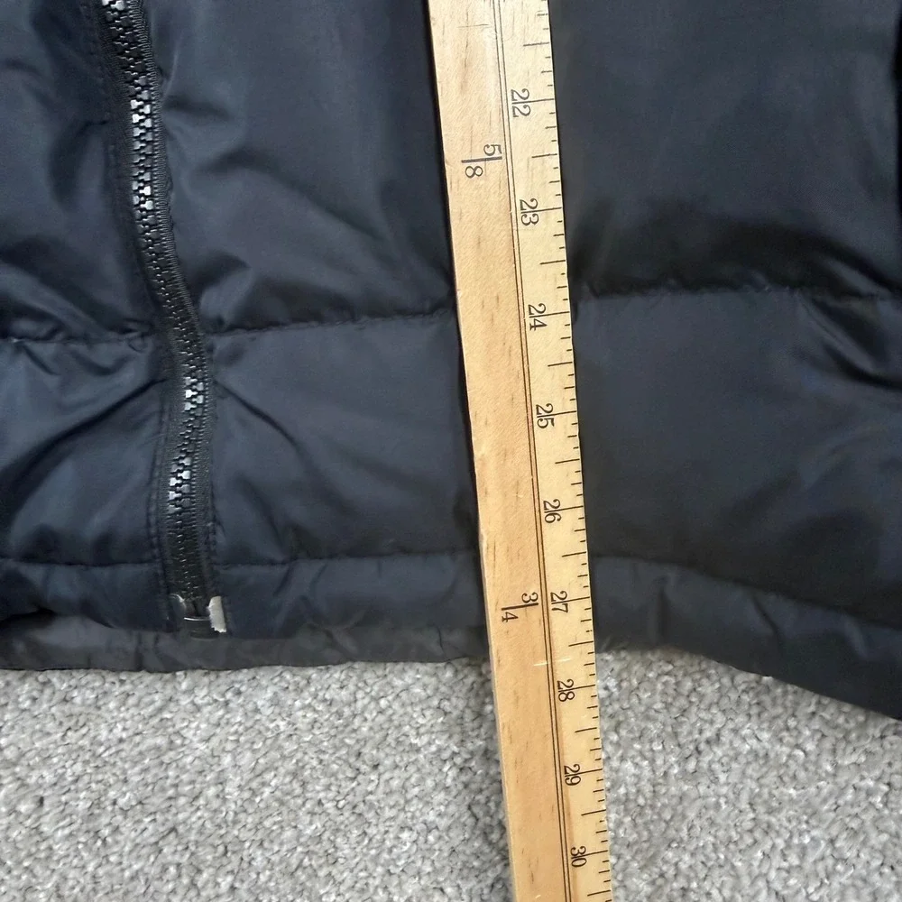 The North Face Mens 550 Down Puffer Jacket Black Quilted Full Zip Medium